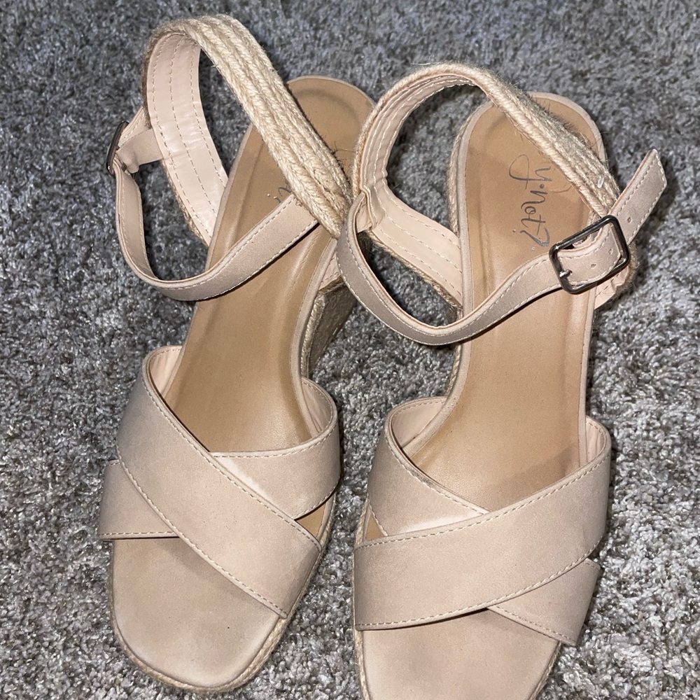 Unisa Beige Wedge Sandals